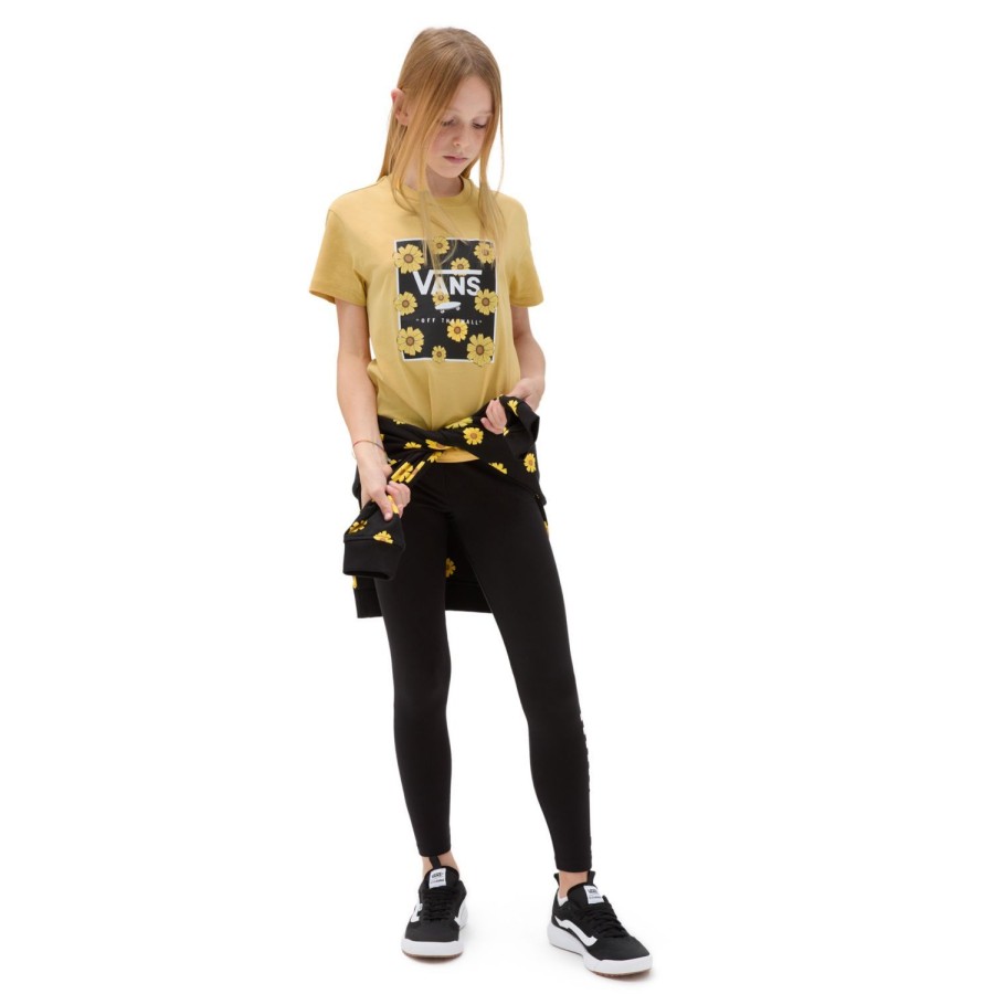 Kinder VANS Madchen-Bekleidung (8-14+) | Madchen Sunflower Animal Box Crew T-Shirt (8-14 Jahre) Gelb