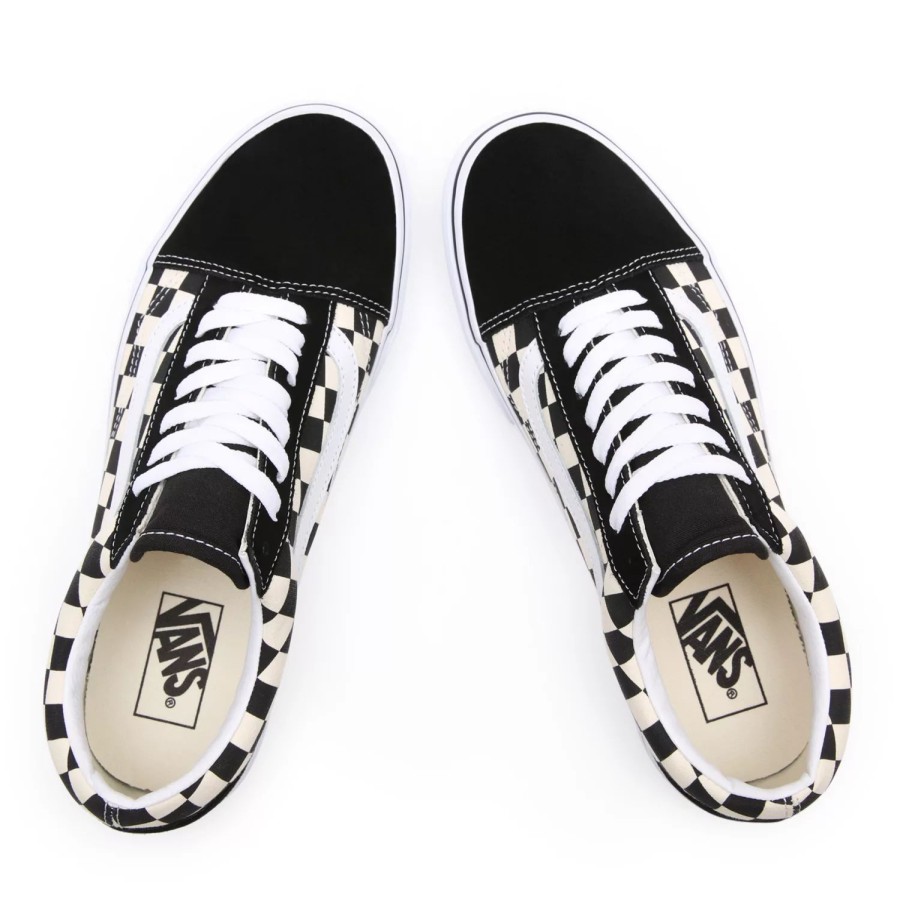 Herren VANS Classics | Primary Check Old Skool Schuhe Schwarz, Weis