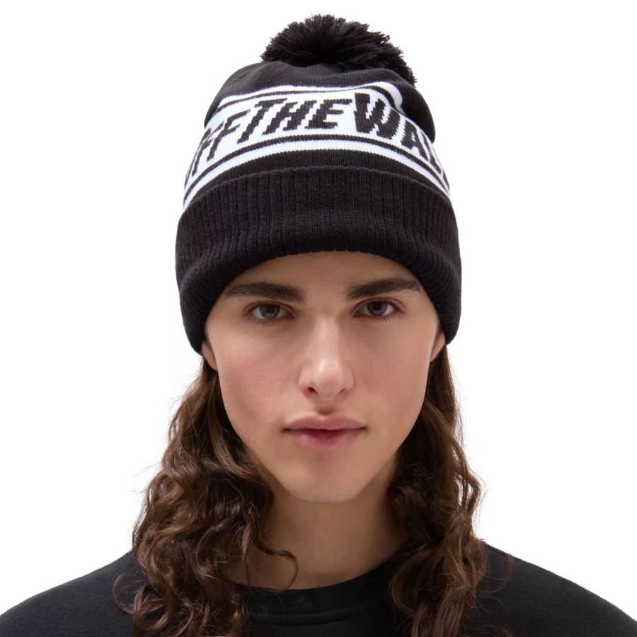 Herren VANS Mutzen, Caps & Hute | Off The Wall Bommelmutze Schwarz, Weis