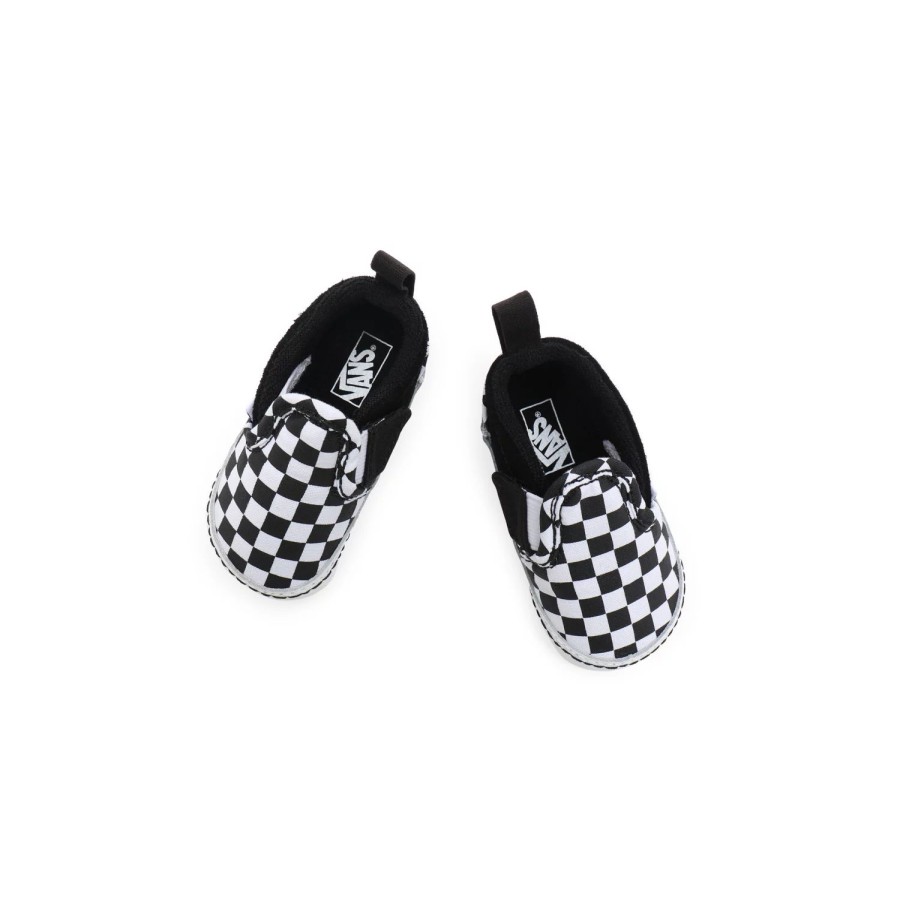 Kinder VANS Classics | Baby Slip-On Crib Schuhe Mit Klettverschluss (0-1 Jahr) Schwarz