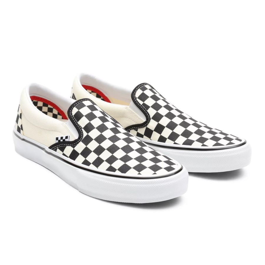 Damen VANS Skateschuhe | Checkerboard Slip-On Skateschuhe Weis