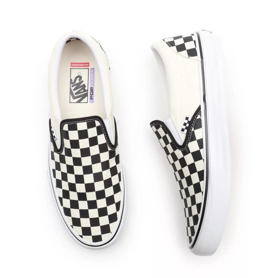 Damen VANS Skateschuhe | Checkerboard Slip-On Skateschuhe Weis