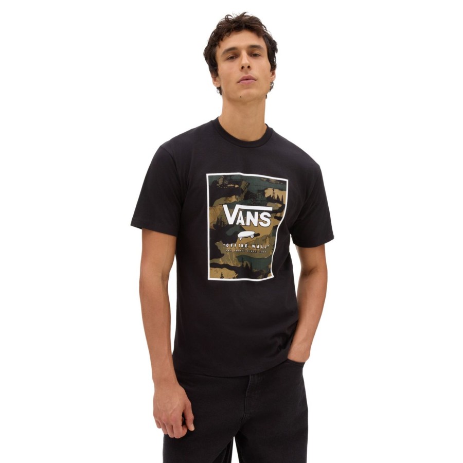 Herren VANS T-Shirts & Tank Tops | Classic Print Box T-Shirt Schwarz, Grun