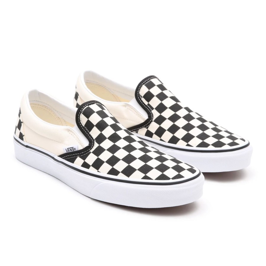 Herren VANS Slip-On-Schuhe | Checkerboard Classic Slip-On Schuhe Schwarz, Weis