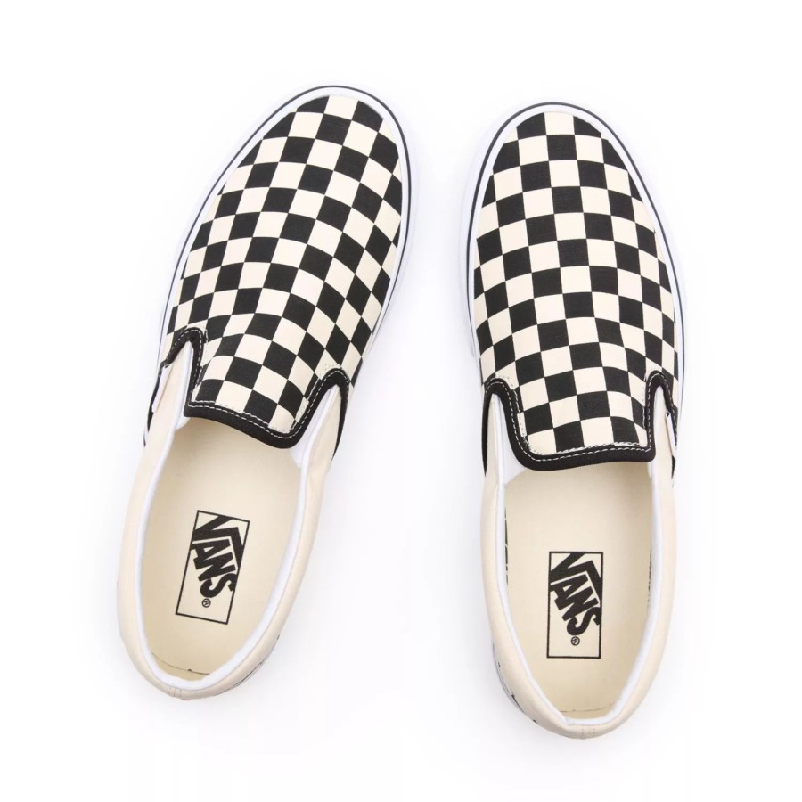 Herren VANS Slip-On-Schuhe | Checkerboard Classic Slip-On Schuhe Schwarz, Weis