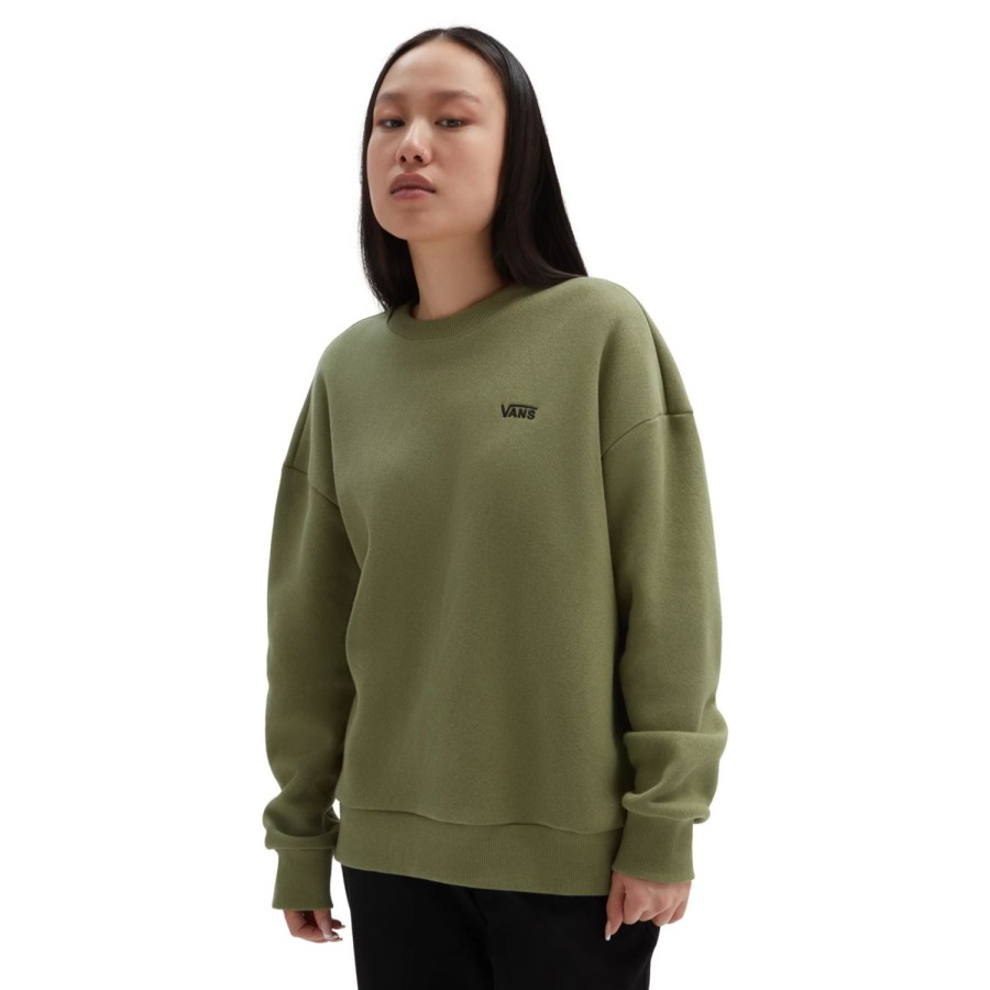 Damen VANS Kapuzenpullover & Pullover | Comfycush Essential Crew Sweatshirt Grun