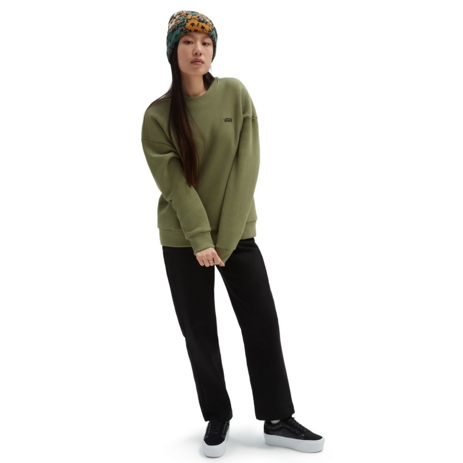 Damen VANS Kapuzenpullover & Pullover | Comfycush Essential Crew Sweatshirt Grun