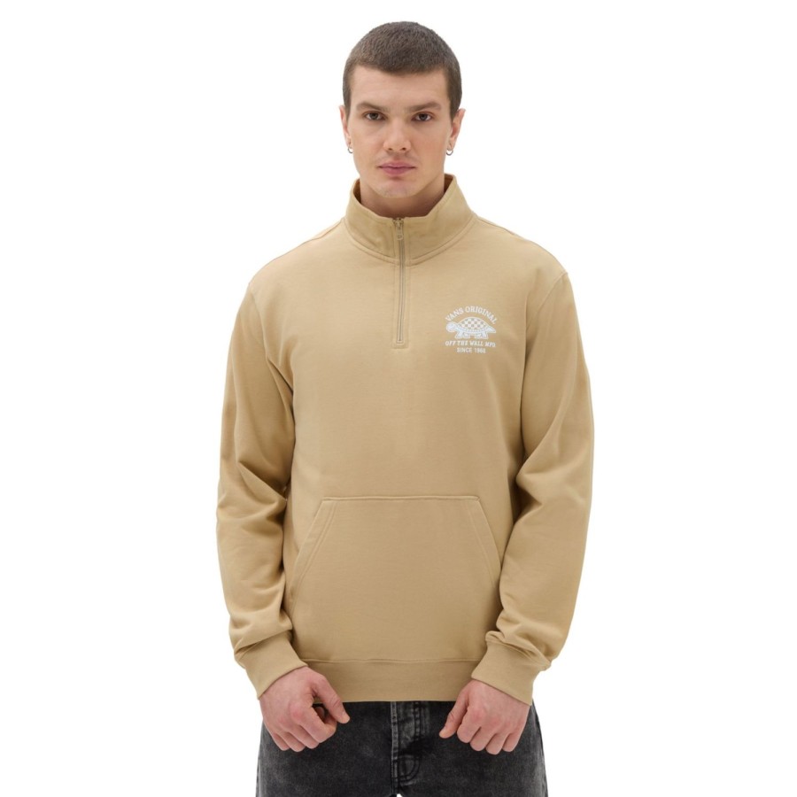 Herren VANS Kapuzenpullover & Sweatshirts | Racer Q Tip Sweatshirt Beige