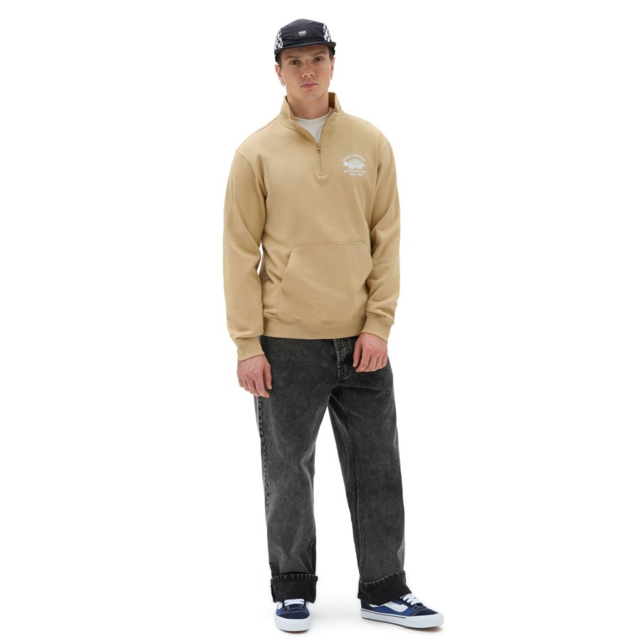 Herren VANS Kapuzenpullover & Sweatshirts | Racer Q Tip Sweatshirt Beige