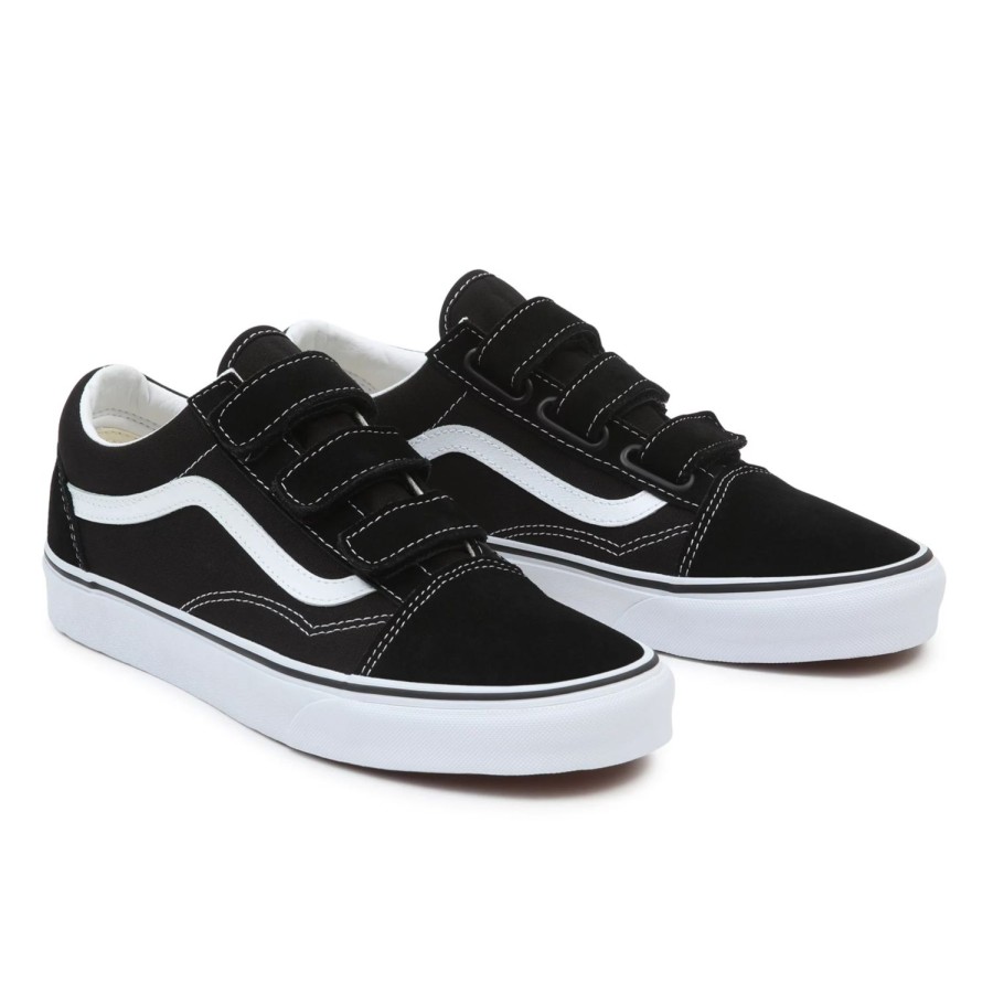 Herren VANS Classics | Suede/Canvas Old Skool Schuhe Mit Klettverschluss Schwarz, Weis