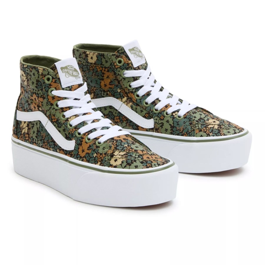 Damen VANS Plateauschuhe | Sk8-Hi Tapered Stackform Schuhe Grun