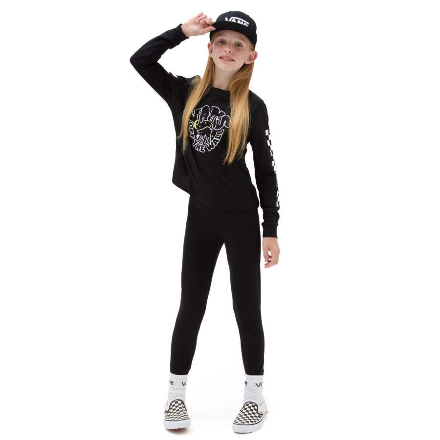 Kinder VANS Madchen-Bekleidung (8-14+) | Madchen Here Kitty Shorty Langarmshirt (8-14 Jahre) Schwarz