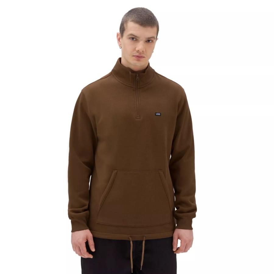 Herren VANS Kapuzenpullover & Sweatshirts | Versa Standard Q-Zip Sweatshirt Braun