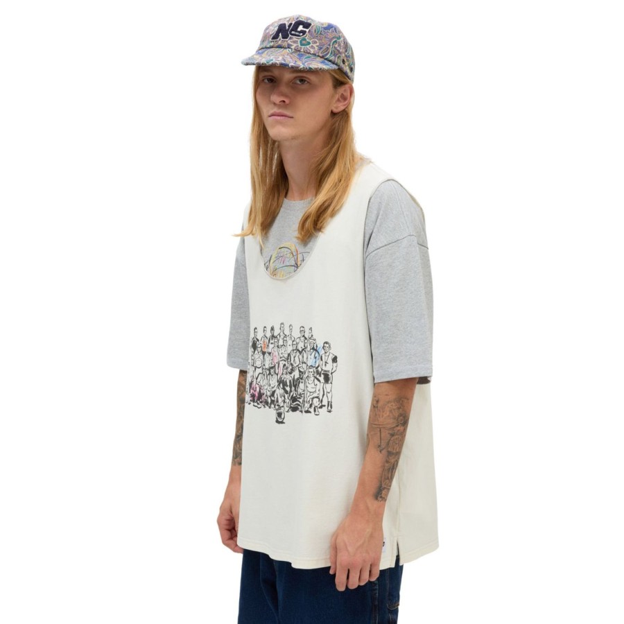 Herren VANS Hemden | Vault By Vans X Nigel Cabourn Twofer Knit T-Shirt Grau