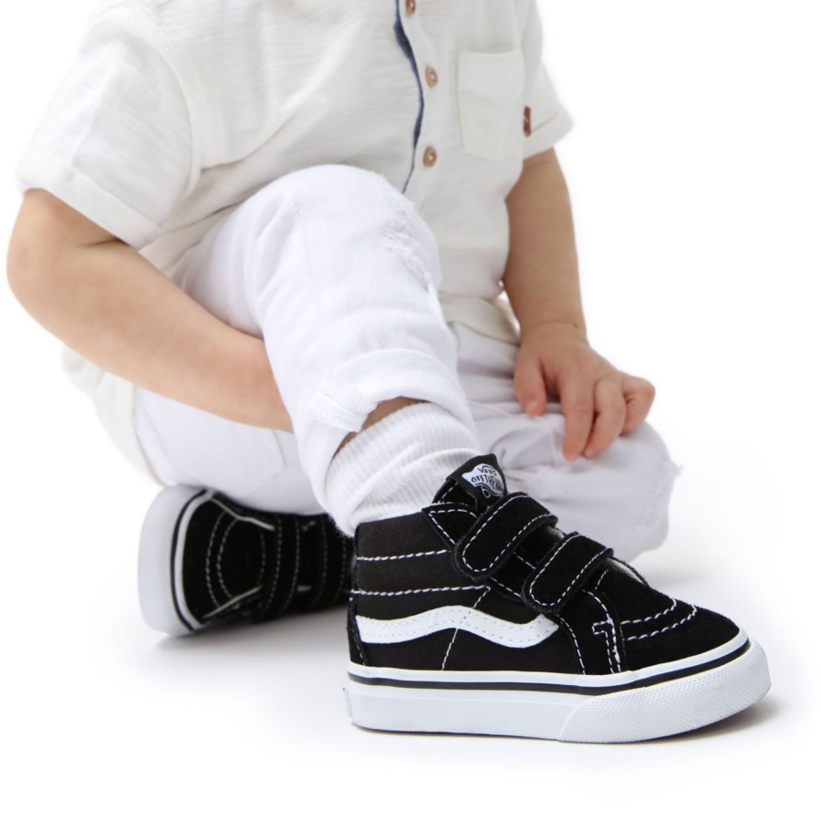 Kinder VANS Easy On, Easy Off | Kleinkinder Sk8-Mid Reissue Schuhe Mit Klettverschluss (1-4 Jahre) Schwarz