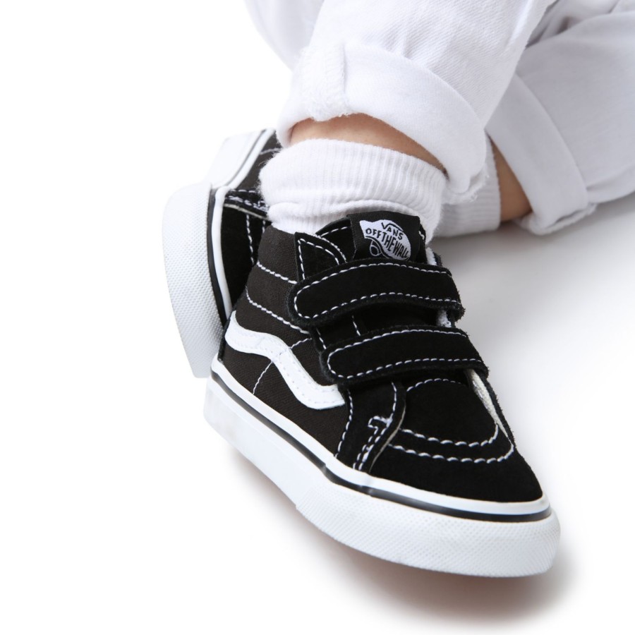 Kinder VANS Easy On, Easy Off | Kleinkinder Sk8-Mid Reissue Schuhe Mit Klettverschluss (1-4 Jahre) Schwarz