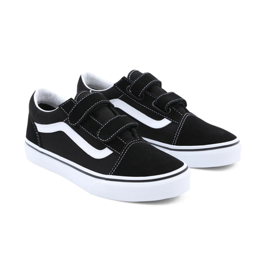 Kinder VANS Classics | Jugendliche Old Skool Schuhe Mit Klettverschluss (8-14+ Jahre) Schwarz