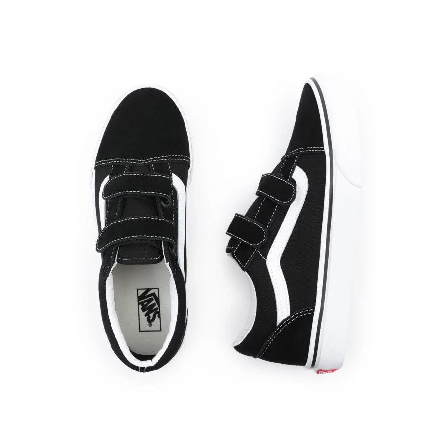 Kinder VANS Classics | Jugendliche Old Skool Schuhe Mit Klettverschluss (8-14+ Jahre) Schwarz