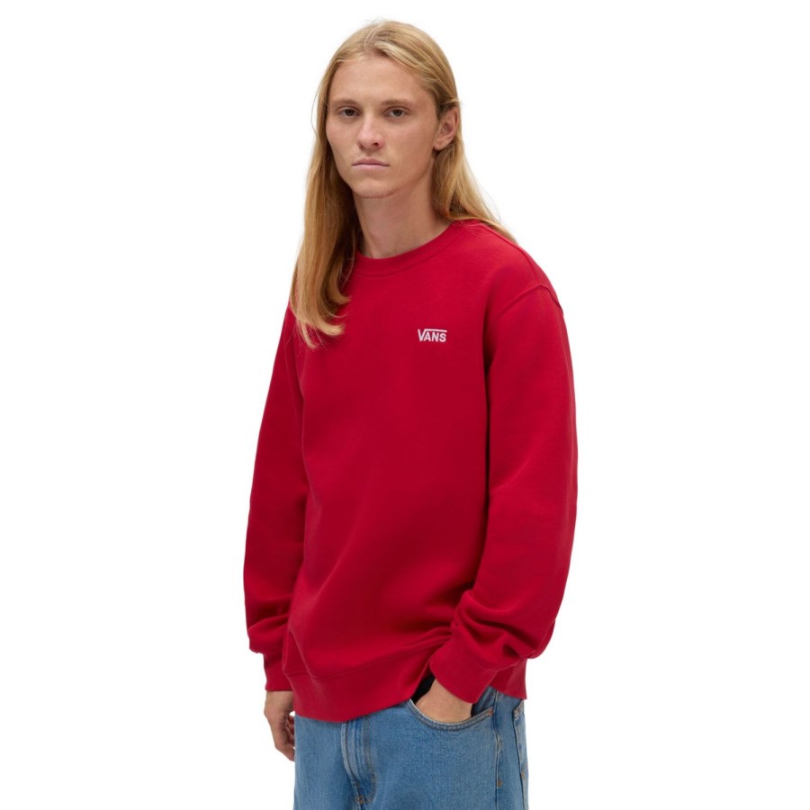 Herren VANS Kapuzenpullover & Sweatshirts | Core Basic Rundhals-Sweatshirt Rot