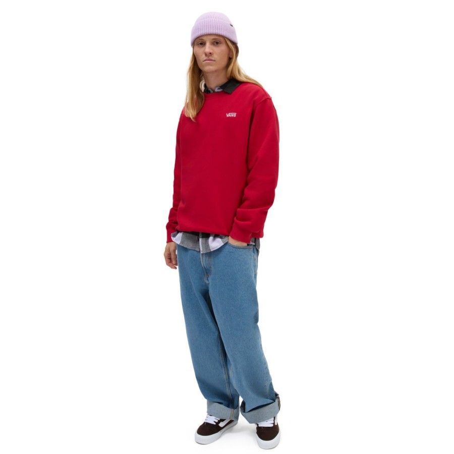 Herren VANS Kapuzenpullover & Sweatshirts | Core Basic Rundhals-Sweatshirt Rot