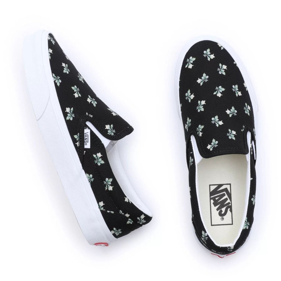 Herren VANS Slip-On-Schuhe | Floral Classic Slip-On Schuhe Schwarz