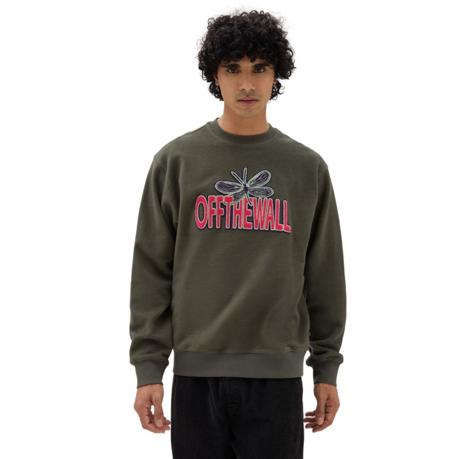 Herren VANS Kapuzenpullover & Sweatshirts | Bugged Out Crew Sweatshirt Grun