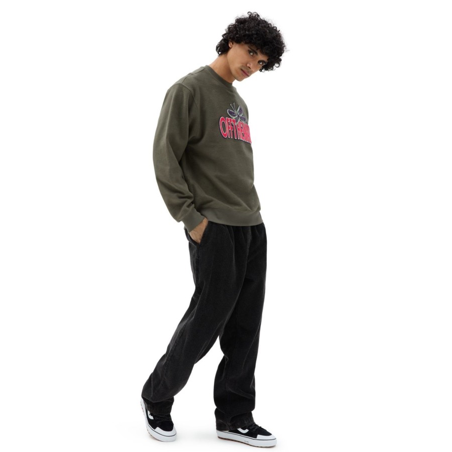 Herren VANS Kapuzenpullover & Sweatshirts | Bugged Out Crew Sweatshirt Grun