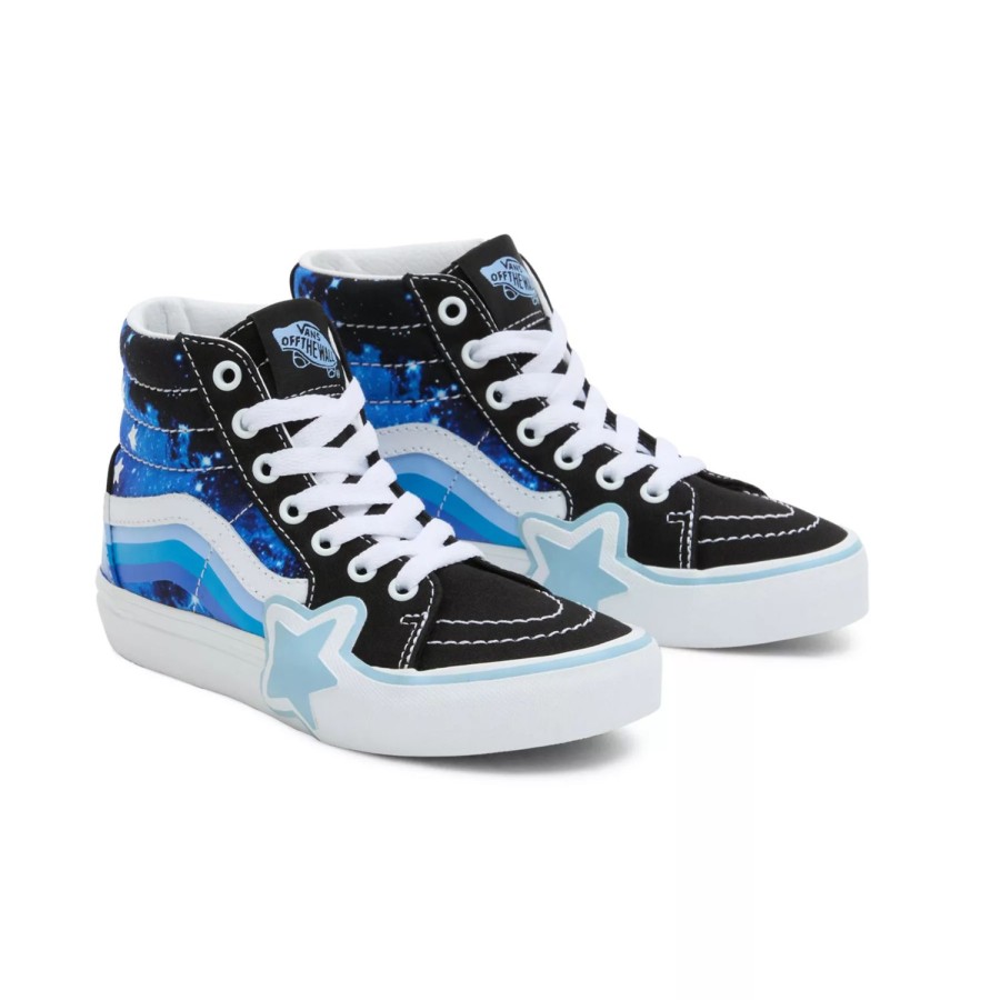 Kinder VANS Kinderschuhe (4-8 Jahre) | Kleine Kinder Sk8-Hi Rainbow Star Schuhe (4-8 Jahre) Blau, Schwarz