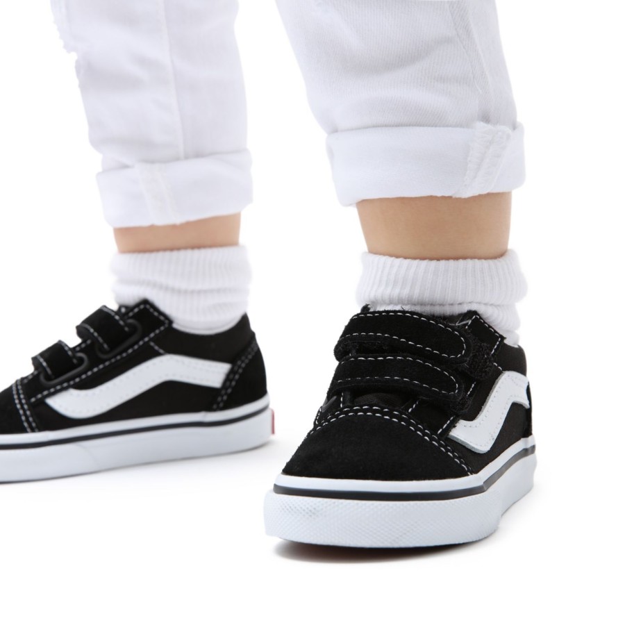 Kinder VANS Easy On, Easy Off | Kleinkinderold Skool Schuhe Mit Klettverschluss (1-4 Jahre) Schwarz