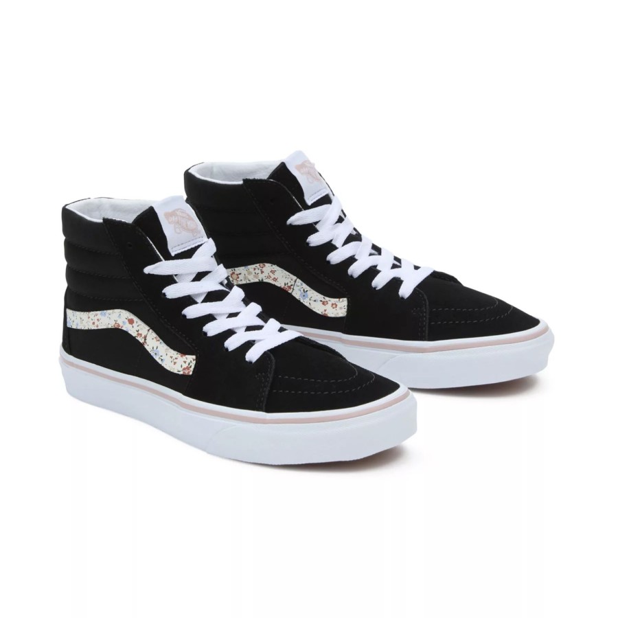 Kinder VANS Teenager-Schuhe (8-14 Jahre) | Jugendliche Floral Sk8-Hi Schuhe (8-14 Jahre) Schwarz