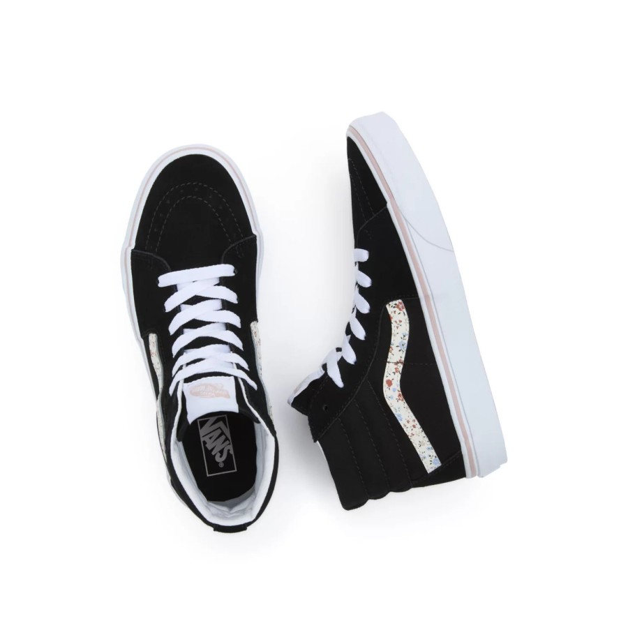 Kinder VANS Teenager-Schuhe (8-14 Jahre) | Jugendliche Floral Sk8-Hi Schuhe (8-14 Jahre) Schwarz