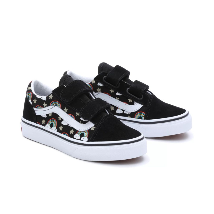 Kinder VANS Kinderschuhe (4-8 Jahre) | Kinder Old Skool Schuhe Mit Klettverschluss (4-8 Jahre) Schwarz