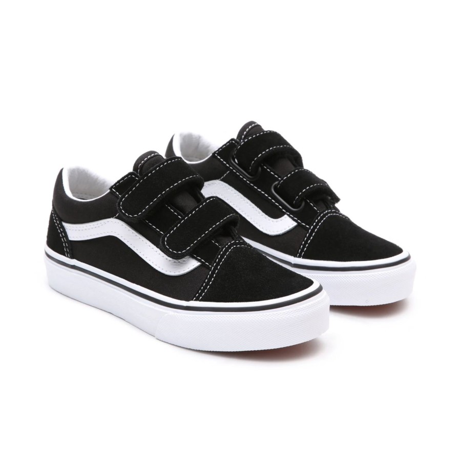 Kinder VANS Easy On, Easy Off | Kinder Old Skool Schuhe Mit Klettverschluss (4-8 Jahre) Schwarz