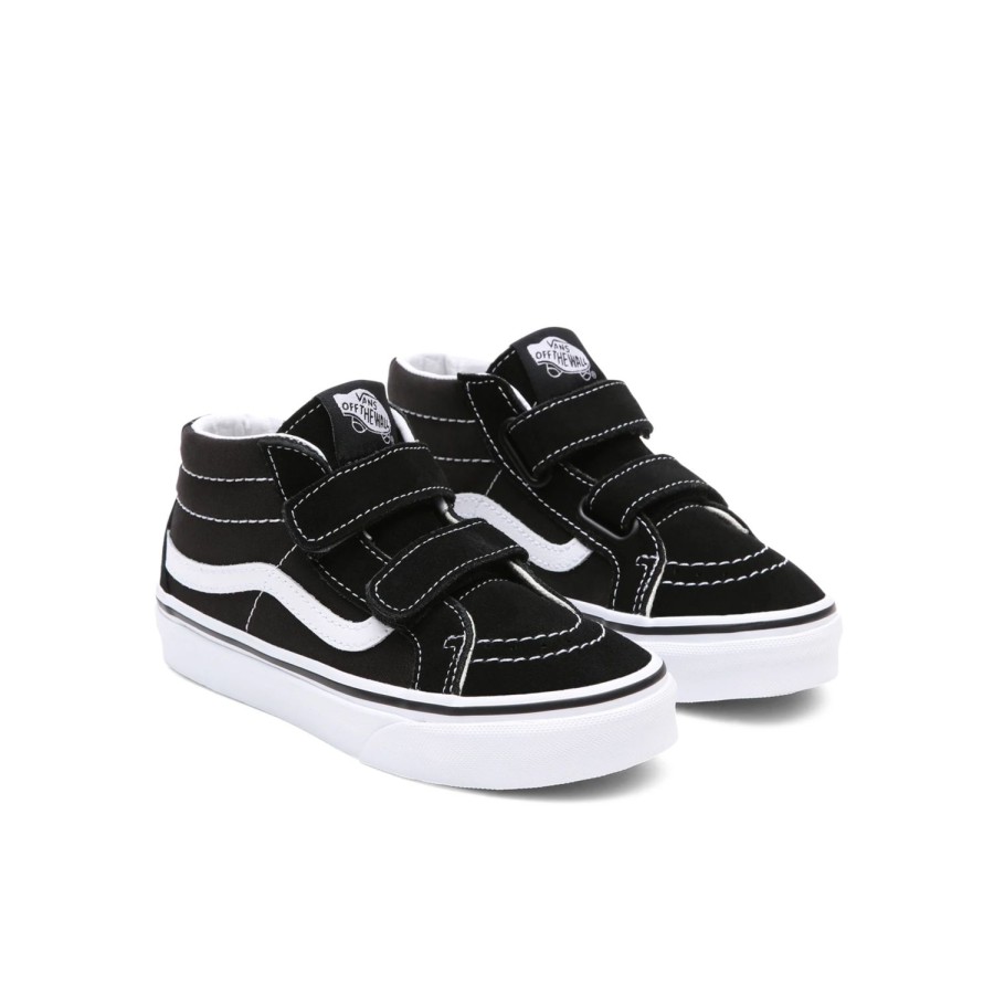 Kinder VANS Easy On, Easy Off | Kinder Sk8-Mid Reissue Schuhe Mit Klettverschluss (4-8 Jahre) Schwarz