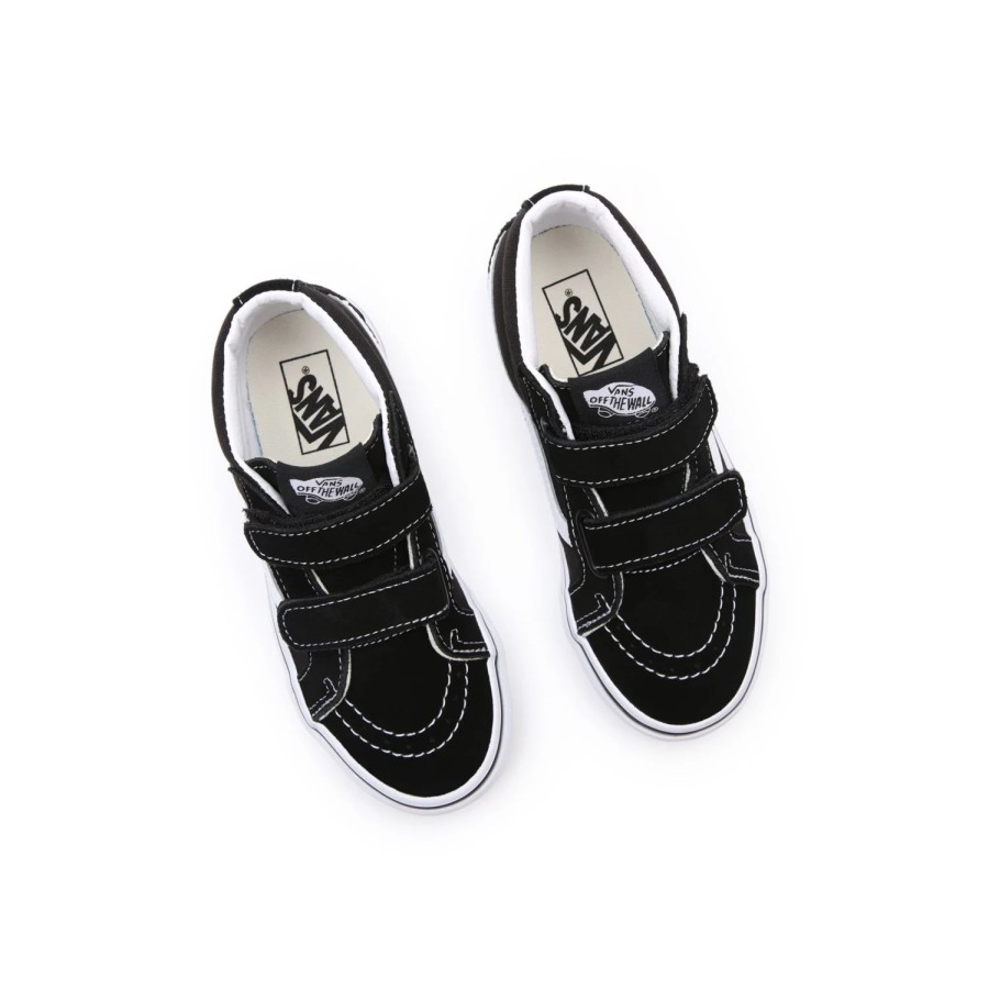 Kinder VANS Easy On, Easy Off | Kinder Sk8-Mid Reissue Schuhe Mit Klettverschluss (4-8 Jahre) Schwarz