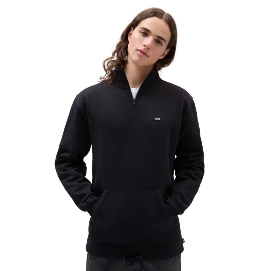 Herren VANS Kapuzenpullover & Sweatshirts | Versa Standard Q-Zip Schwarz