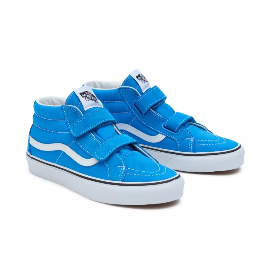 Kinder VANS Teenager-Schuhe (8-14 Jahre) | Jugendliche Sk8-Mid Reissue Schuhe Mit Klettverschluss (8-14 Jahre) Blau