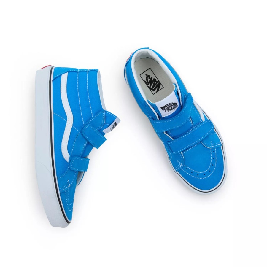 Kinder VANS Teenager-Schuhe (8-14 Jahre) | Jugendliche Sk8-Mid Reissue Schuhe Mit Klettverschluss (8-14 Jahre) Blau