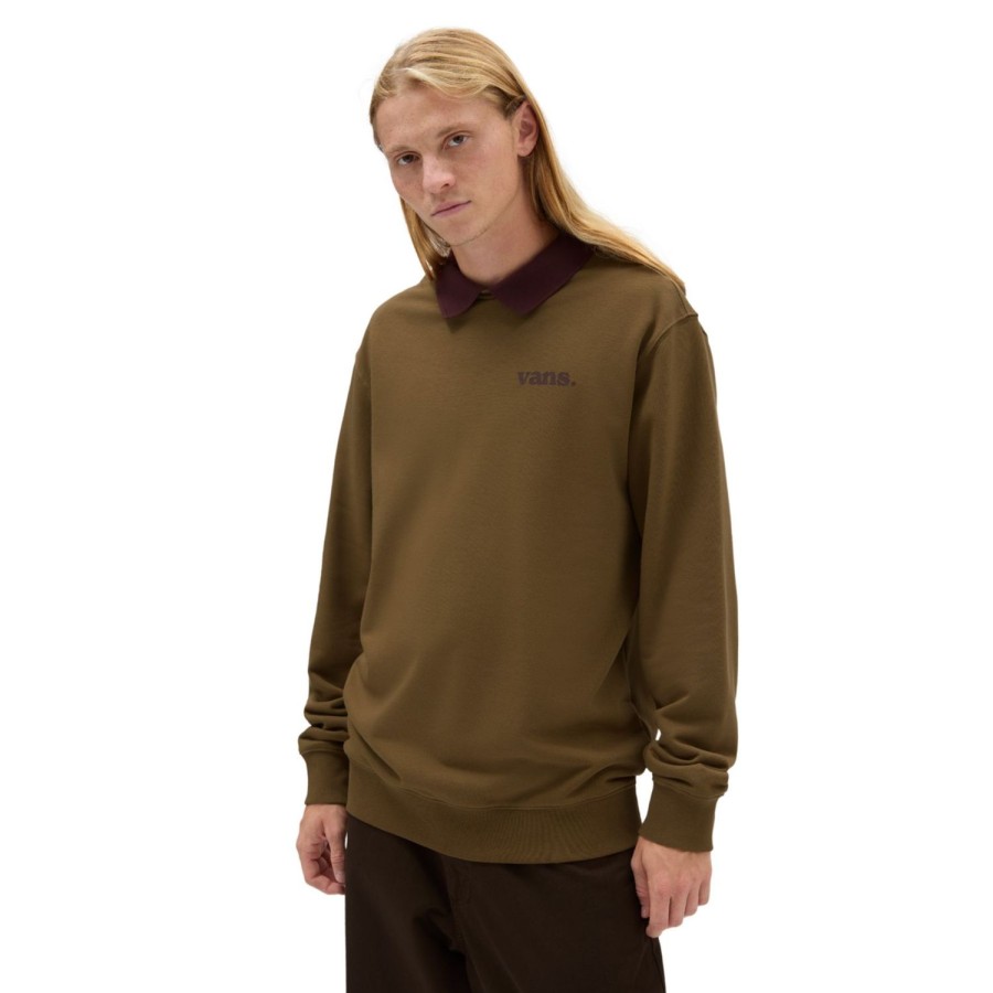 Herren VANS Kapuzenpullover & Sweatshirts | Lowered Collar Rundhals-Sweatshirt Braun