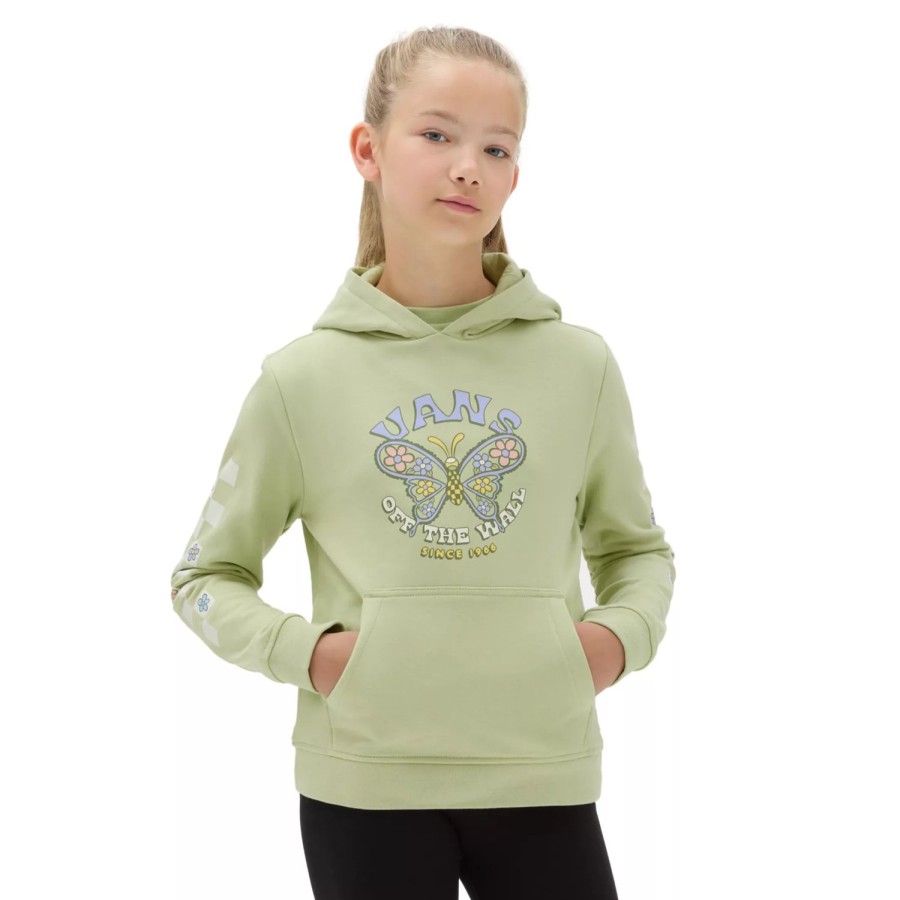 Kinder VANS Madchen-Bekleidung (8-14+) | Madchen Butterfly Floral Hoodie (8-14 Jahre) Grun