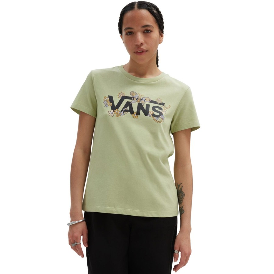 Damen VANS T-Shirts & Oberteile | Trippy Paisley Crew T-Shirt Grun