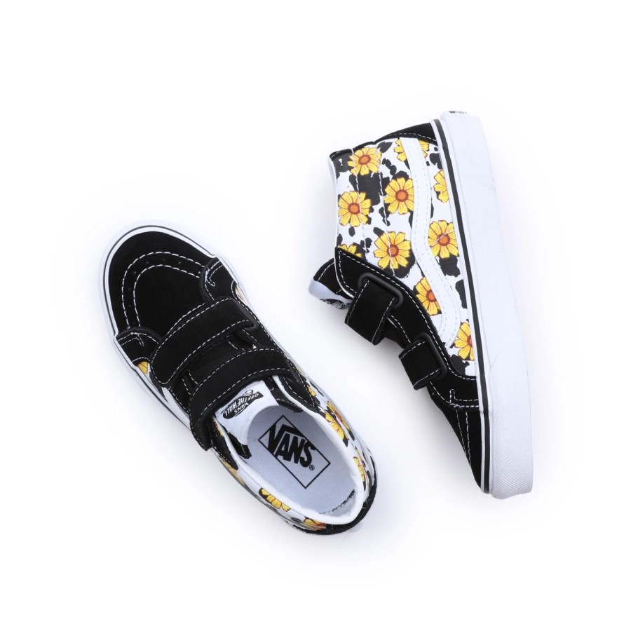 Kinder VANS Easy On, Easy Off | Kinder Cow Floral Sk8-Mid Reissue Schuhe Mit Klettverschluss (4-8 Jahre) Multicolour