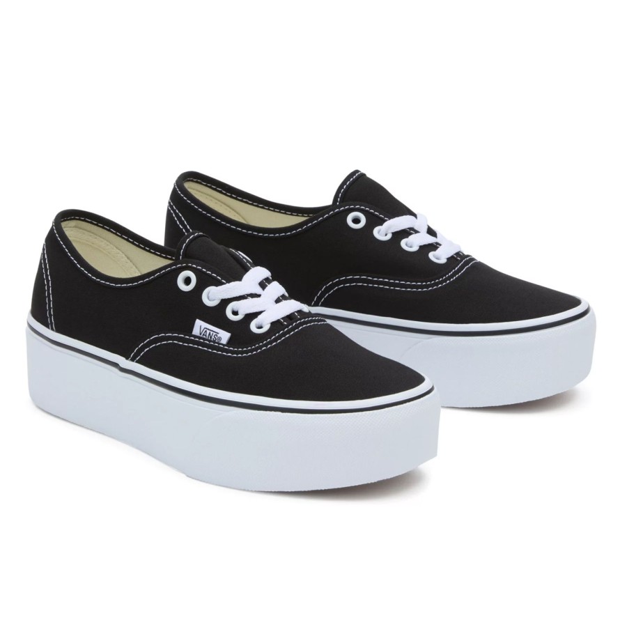 Damen VANS Plateauschuhe | Authentic Stackform Schuhe Schwarz