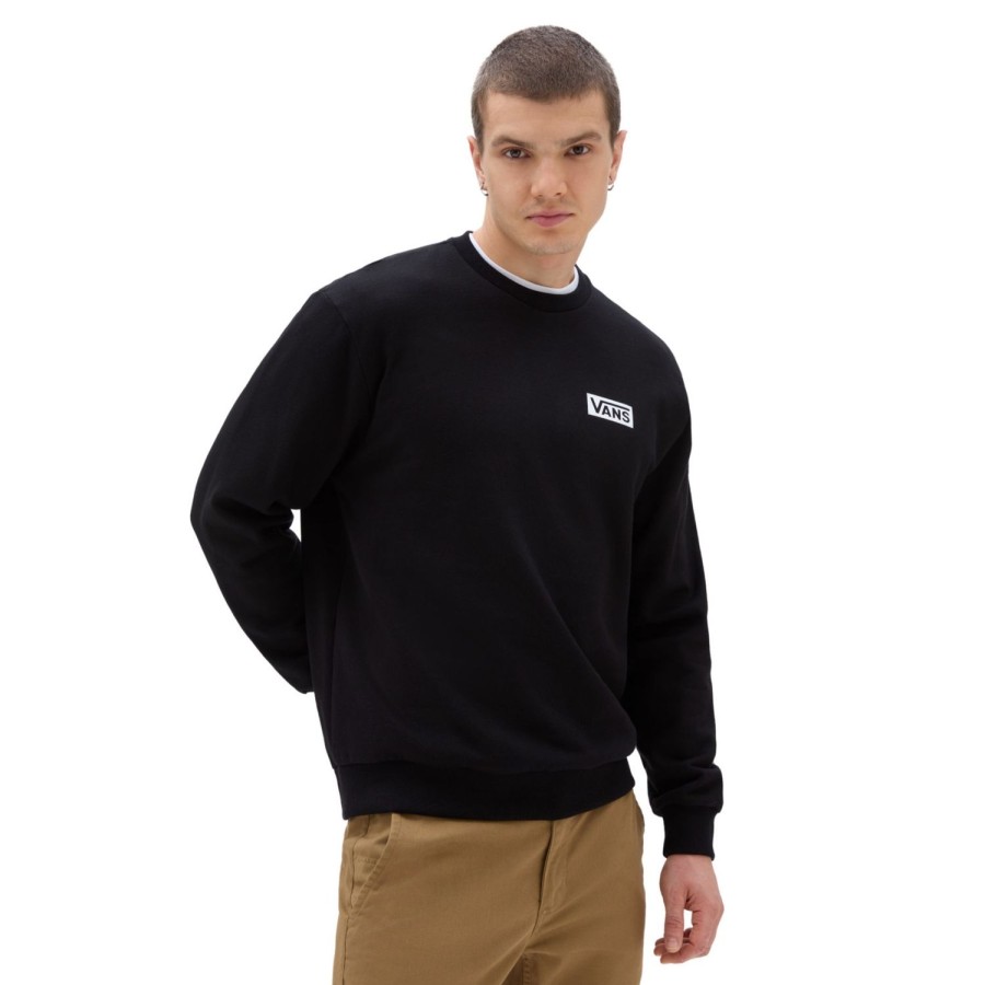 Herren VANS Kapuzenpullover & Sweatshirts | Locker Geschnittenes Sweatshirt Mit Rundhalsausschnitt Schwarz