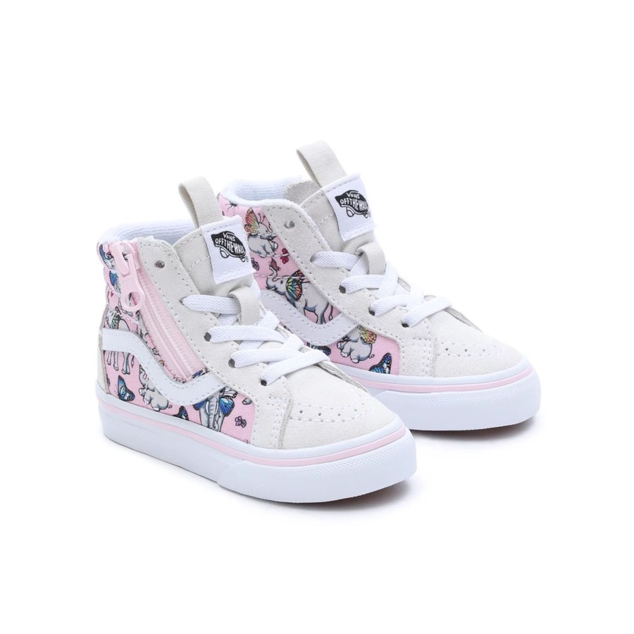 Kinder VANS Easy On, Easy Off | Kleinkinder Sk8-Hi Reissue Side Zip Schuhe (1-4 Jahre) Grau, Rosa