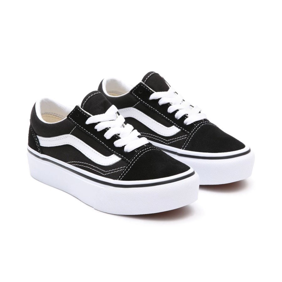 Kinder VANS Kinderschuhe (4-8 Jahre) | Kinder Old Skool Platform Schuhe (4-8 Jahre) Schwarz