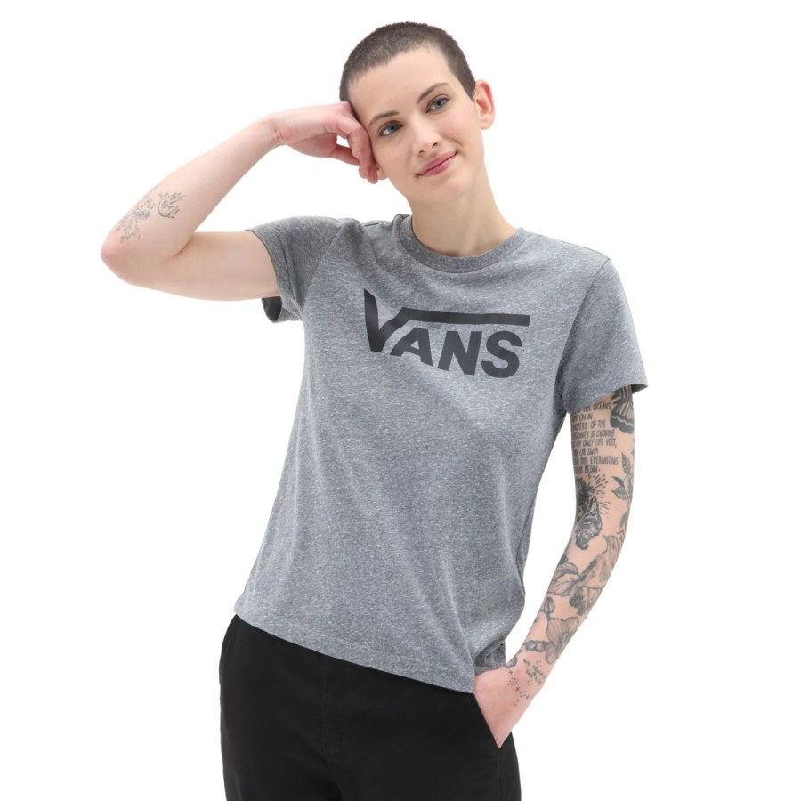 Damen VANS T-Shirts & Oberteile | Flying V Rundhals-T-Shirt Grau