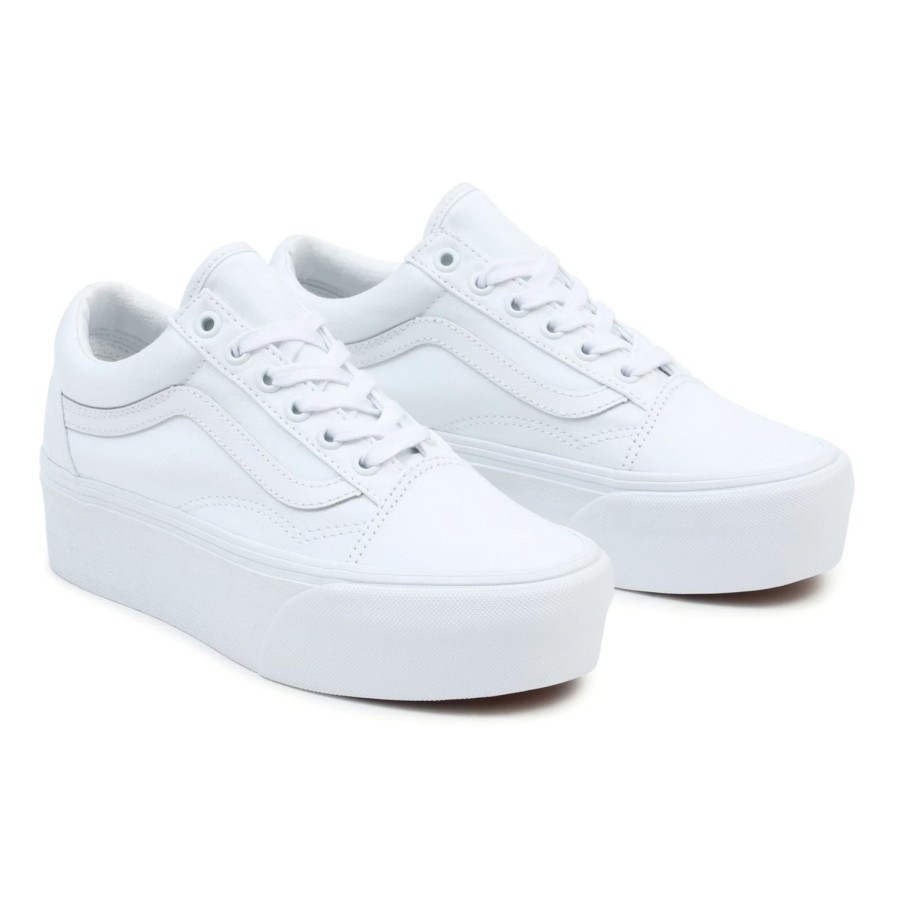 Damen VANS Low-Top Sneaker | Old Skool Stackform Schuhe Weis