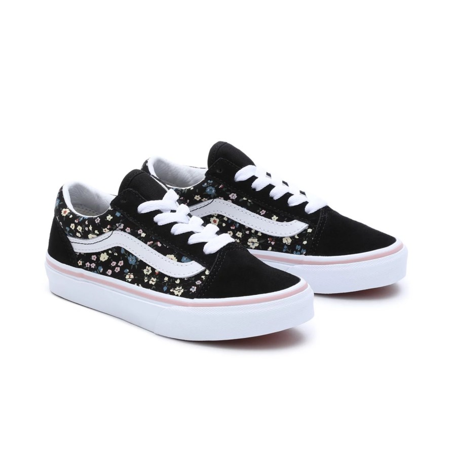 Kinder VANS Classics | Kinder Floral Old Skool Schuhe (4-8 Jahre) Schwarz