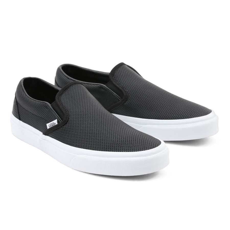 Damen VANS Slip-On-Schuhe | Classic Slip-On Lederschuhe Schwarz